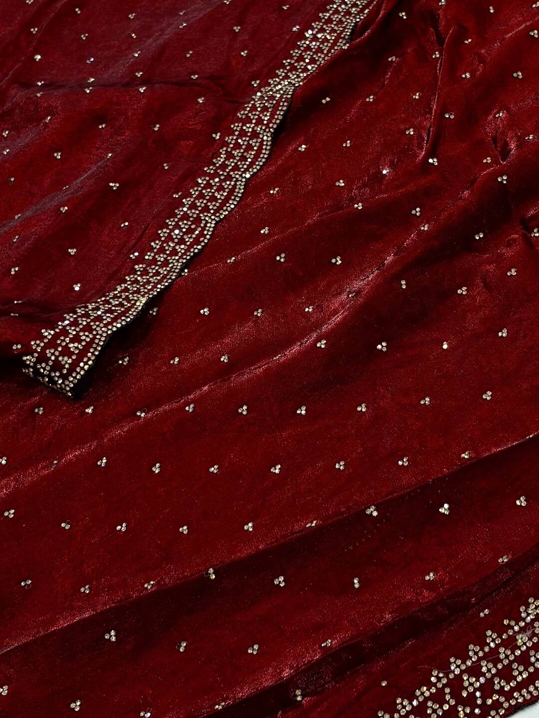 Maroon Georgette Silk Saree