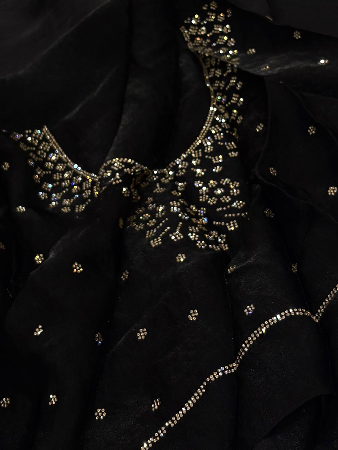 Black Georgette Silk Saree