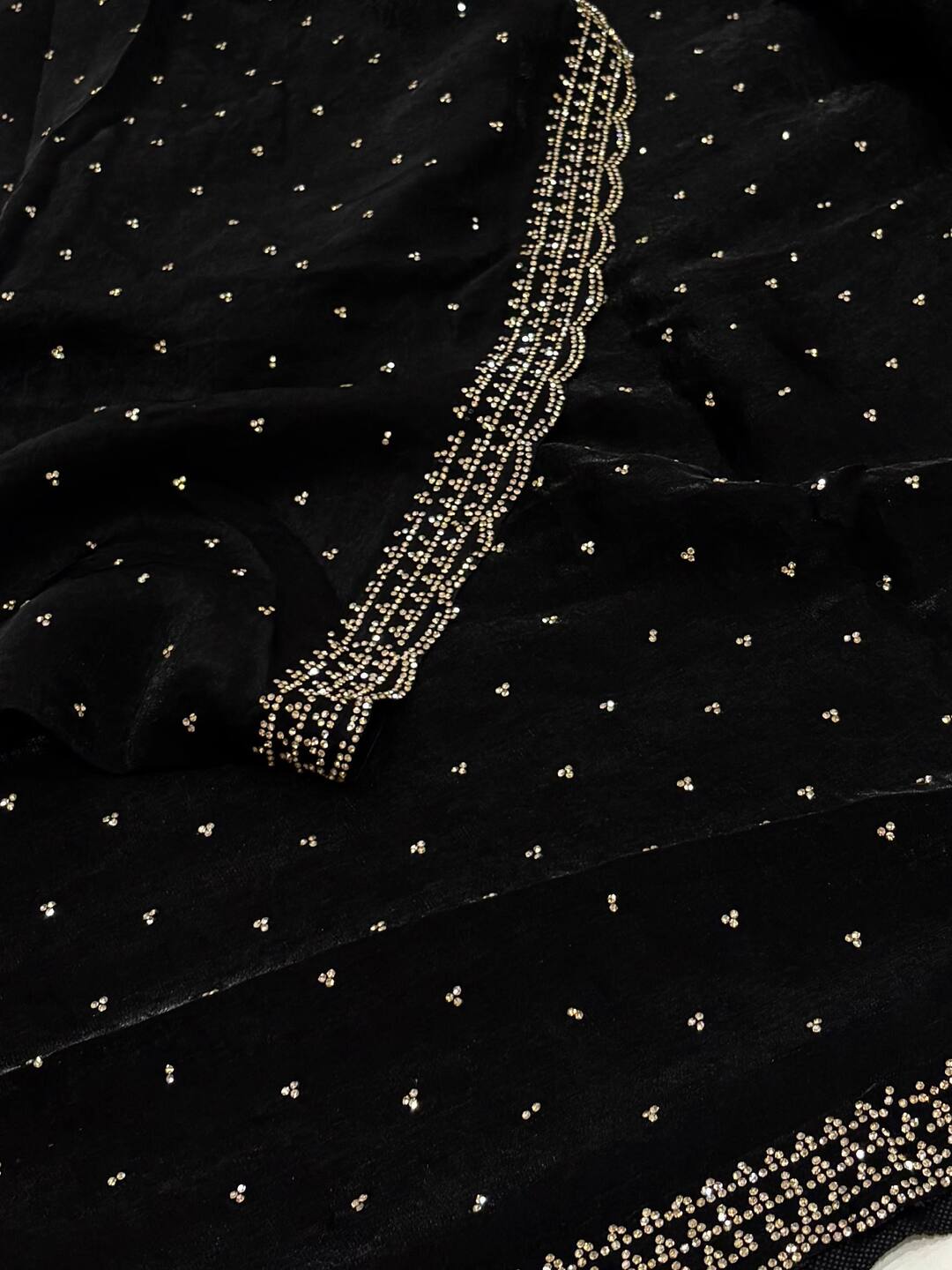 Black Georgette Silk Saree