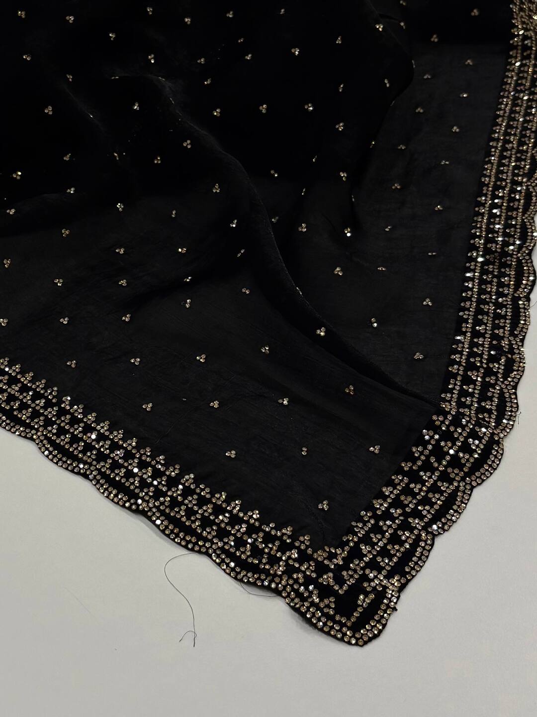 Black Georgette Silk Saree