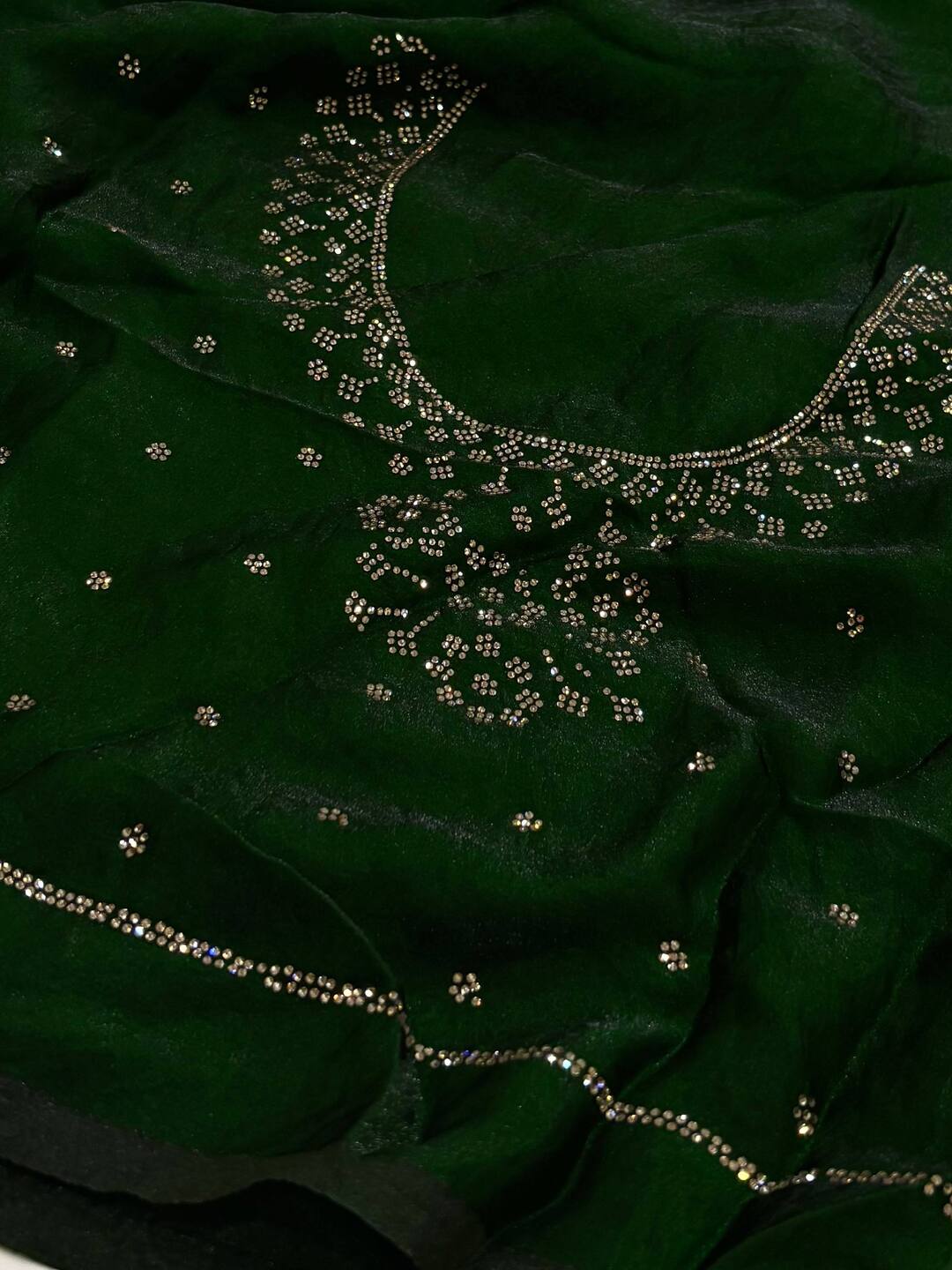 Forest Green Georgette Silk Saree