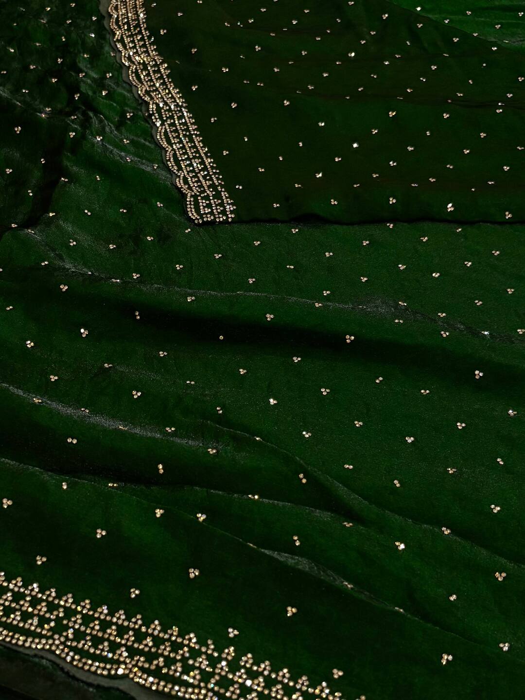 Forest Green Georgette Silk Saree