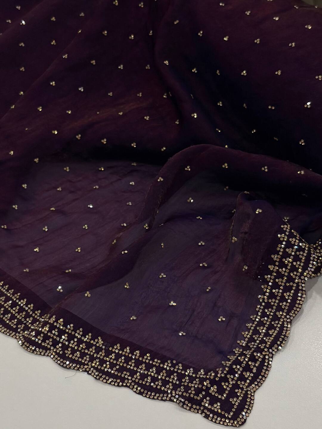 Royal Purple Georgette Silk Saree