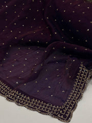 Royal Purple Georgette Silk Saree
