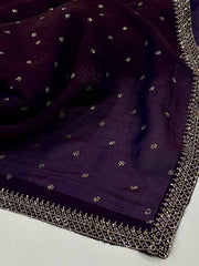 Royal Purple Georgette Silk Saree