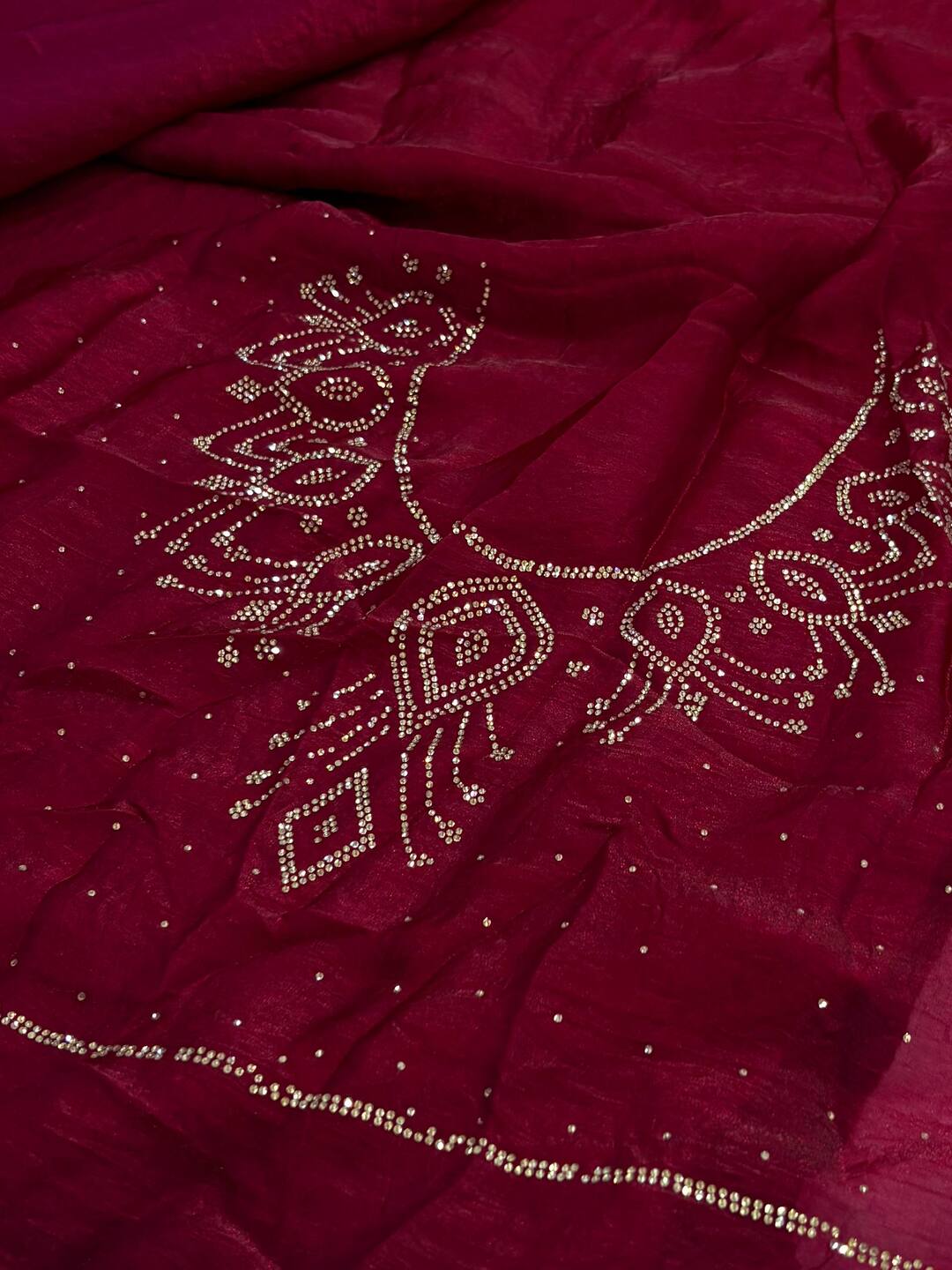 Magenta Pink Georgette Silk Saree