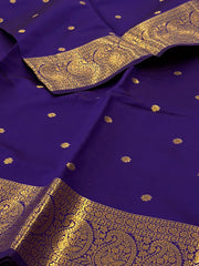 Dual Tone Royal Blue Cotton Silk Saree