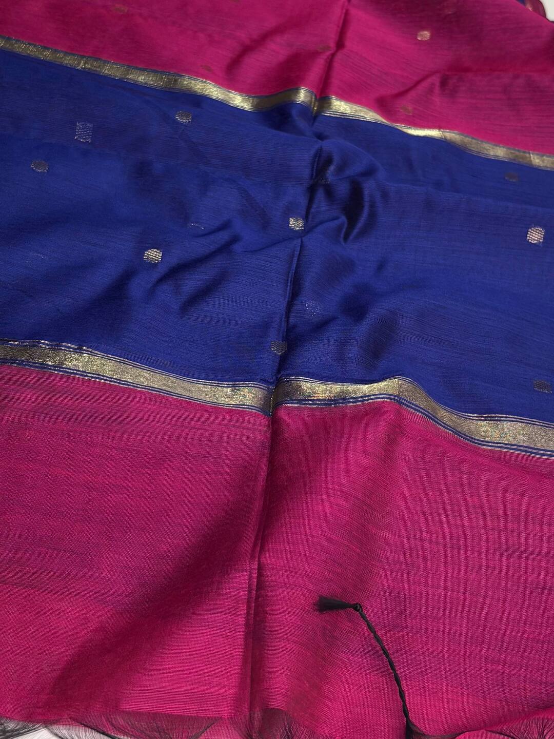 Magenta Pink Soft Cotton Saree
