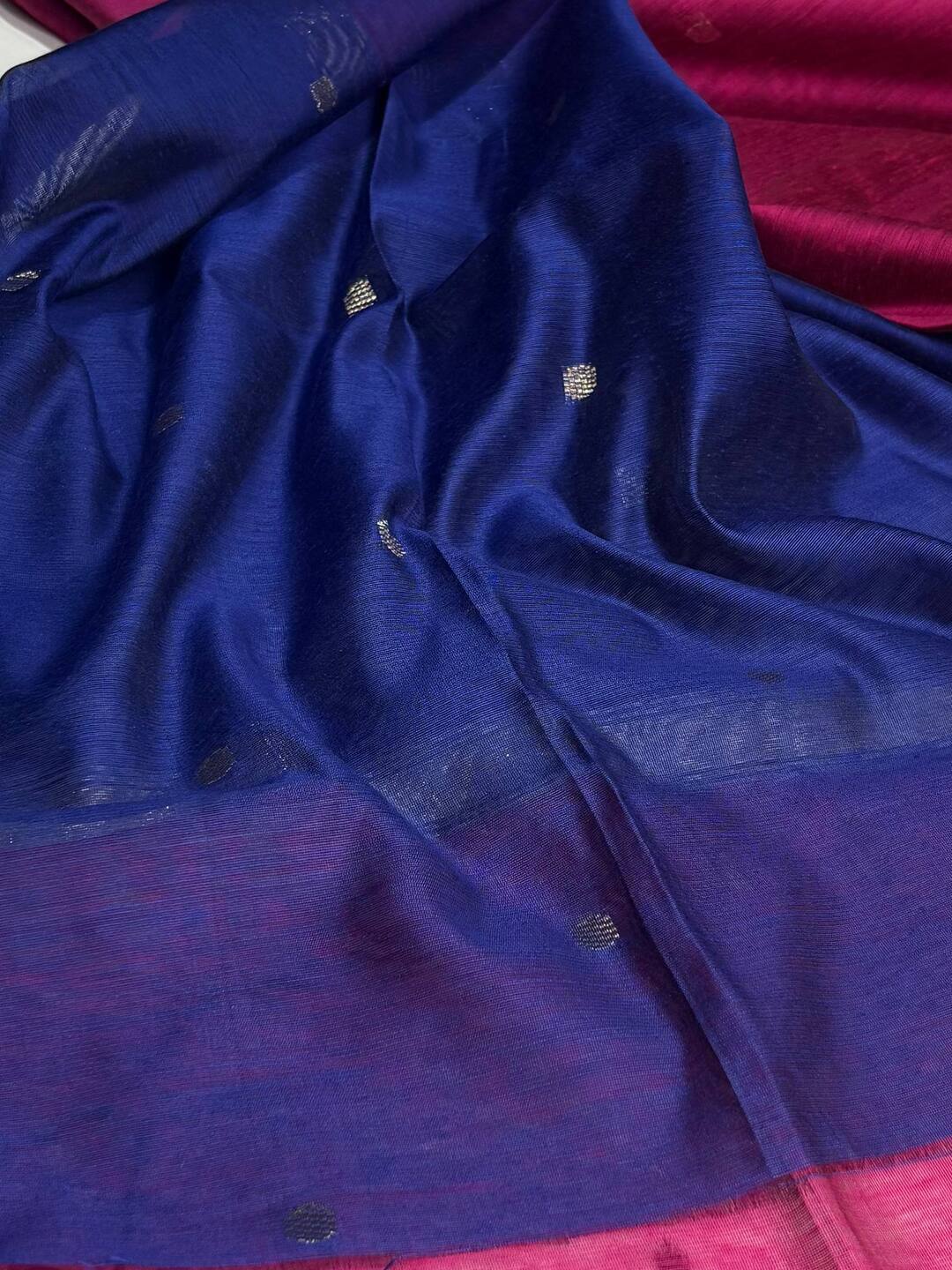 Magenta Pink Soft Cotton Saree
