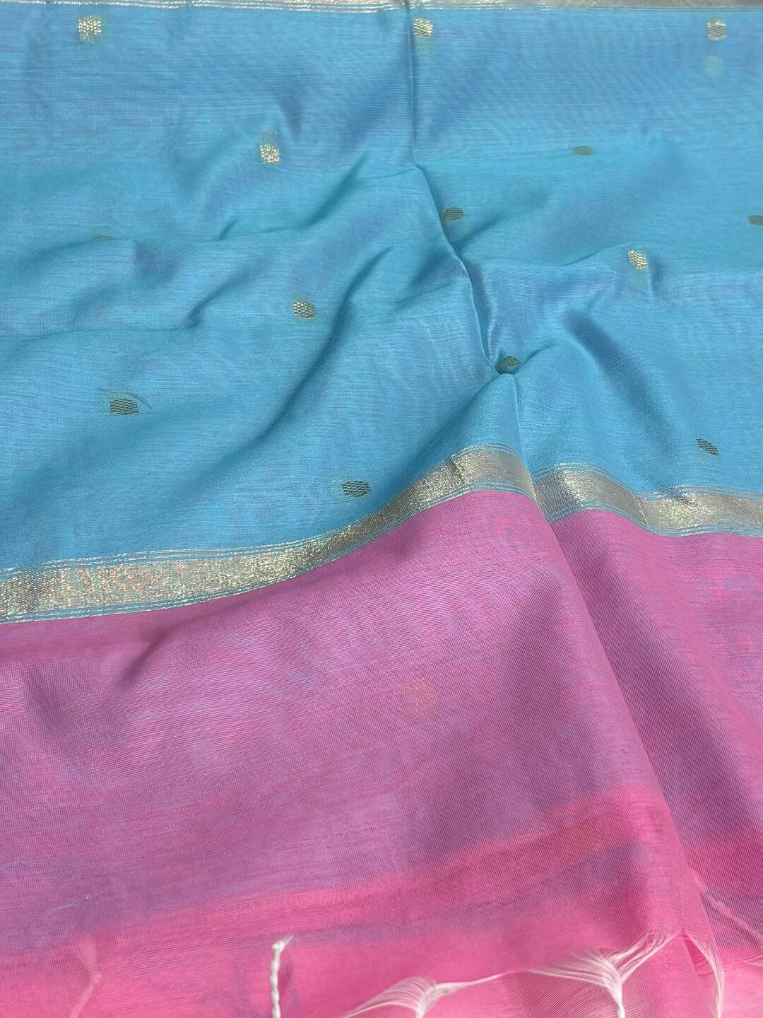 Baby Pink Soft Cotton Saree