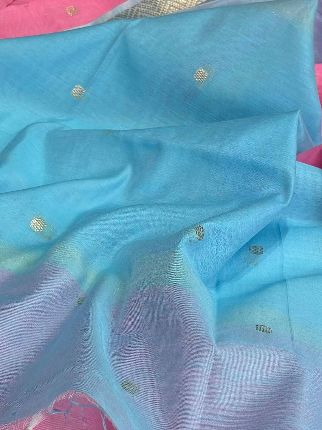 Baby Pink Soft Cotton Saree