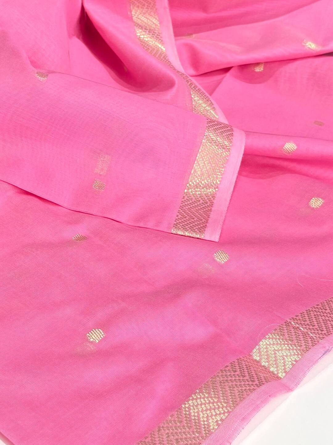 Baby Pink Soft Cotton Saree