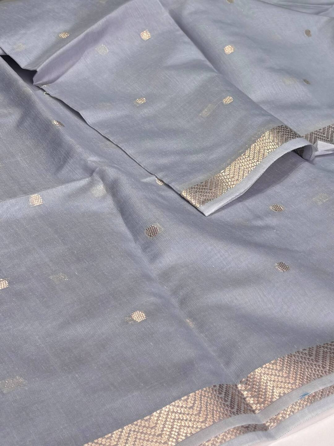 Silver Soft Cotton Saree