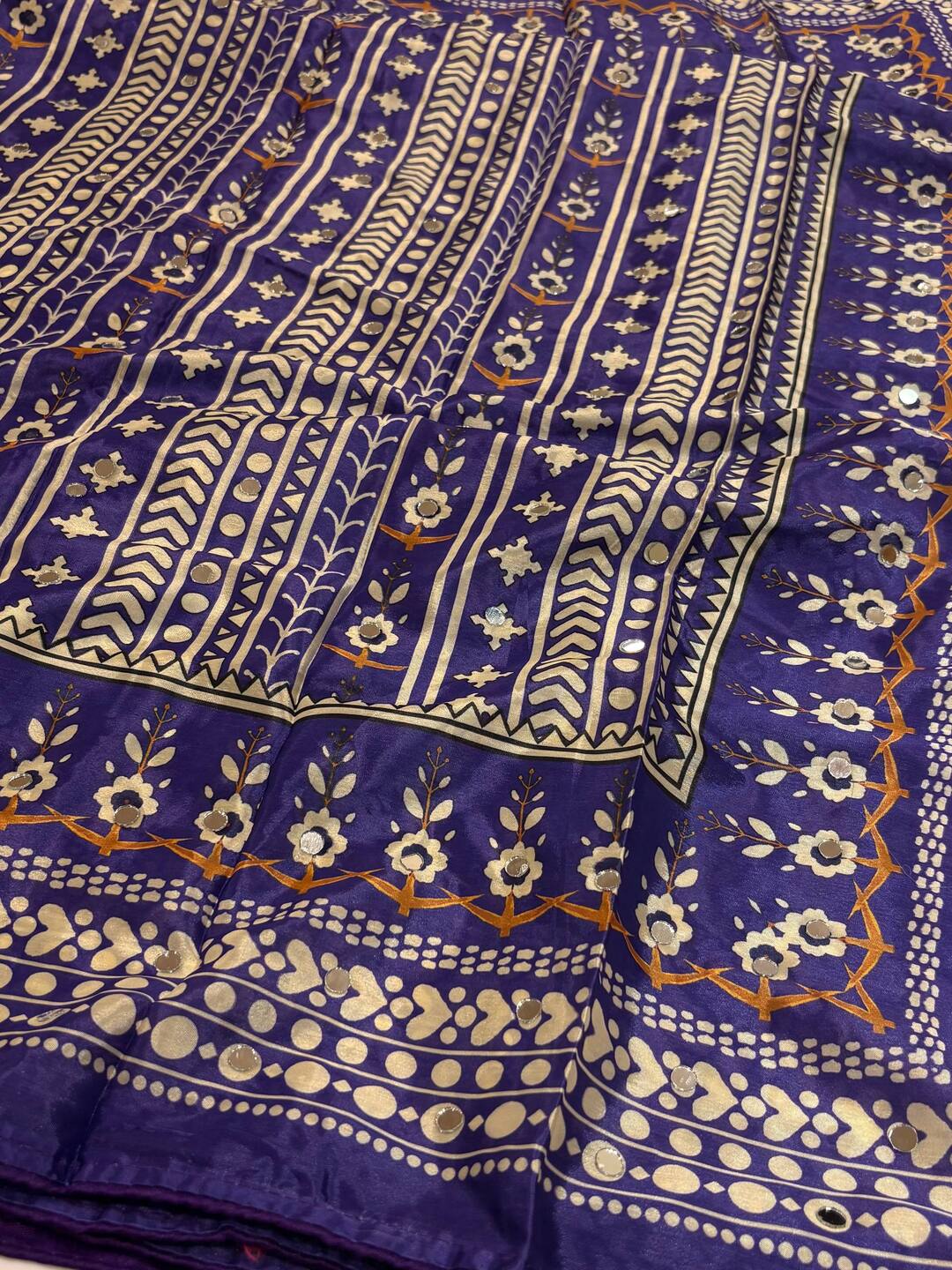 Violet Purple Chiffon Saree