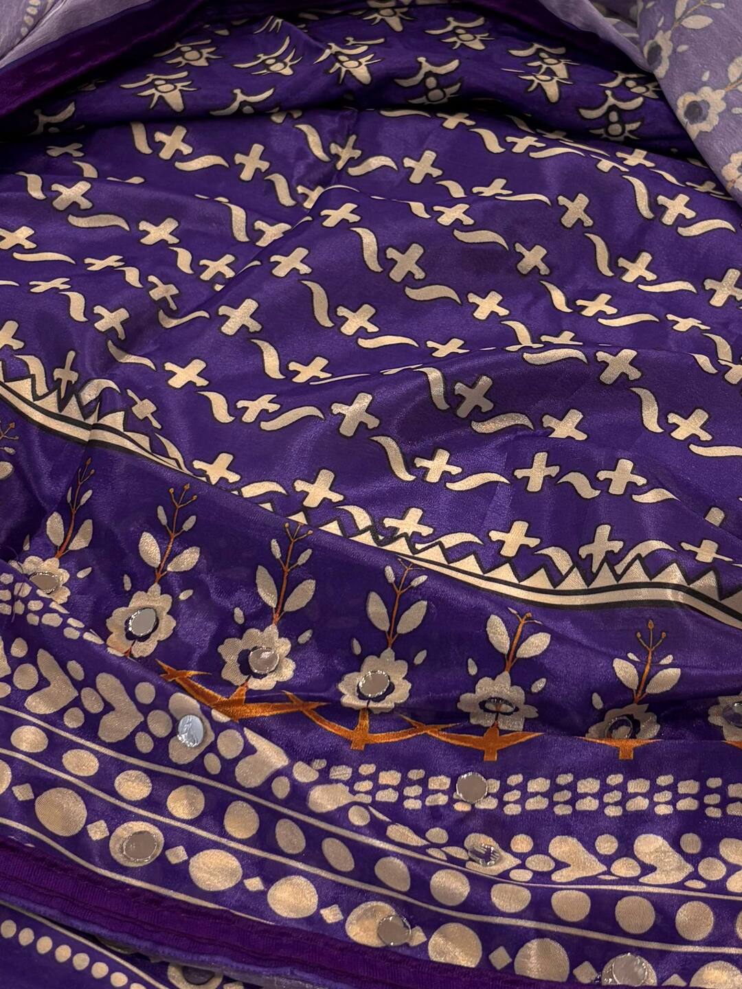 Violet Purple Chiffon Saree