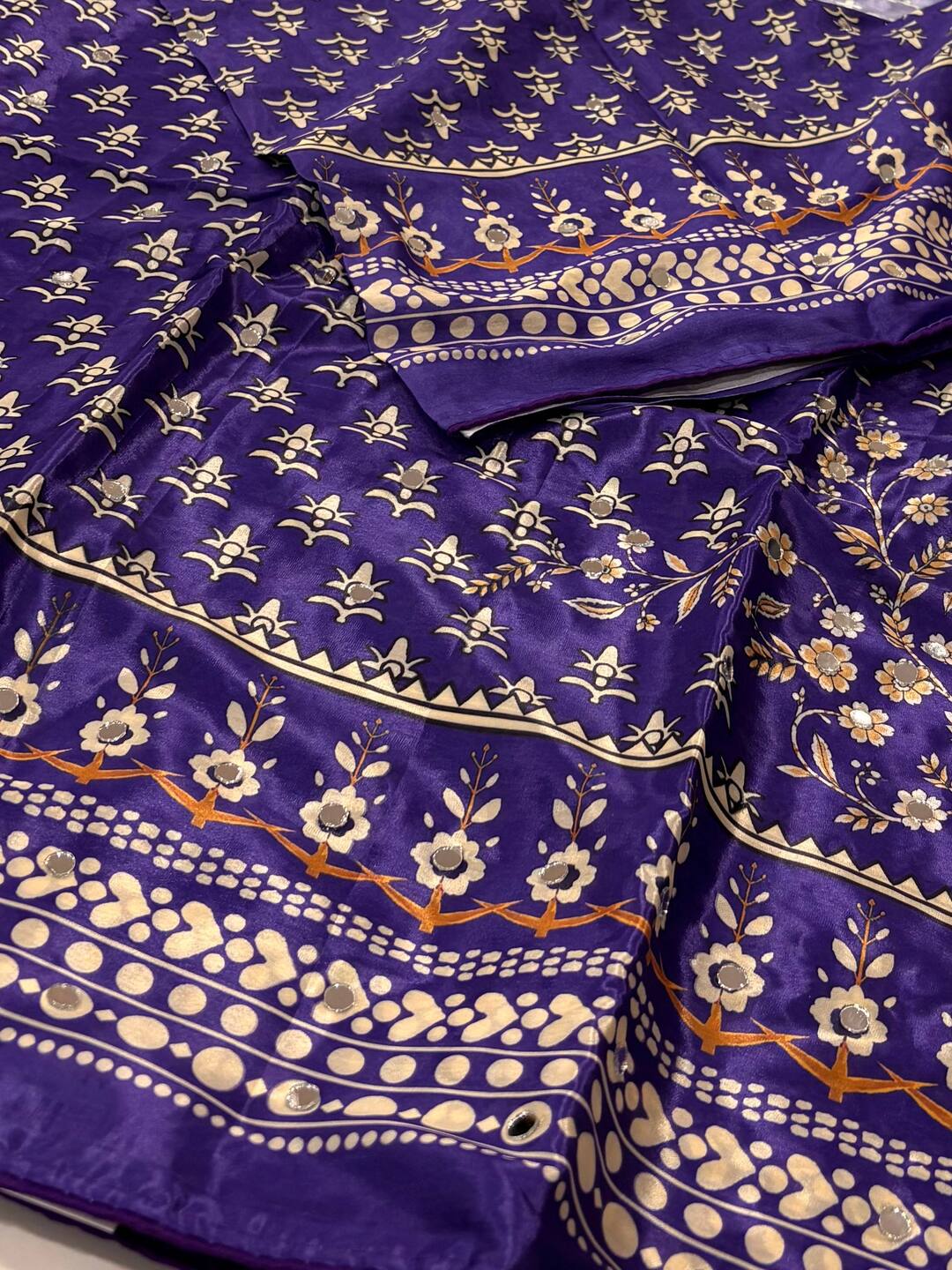 Violet Purple Chiffon Saree