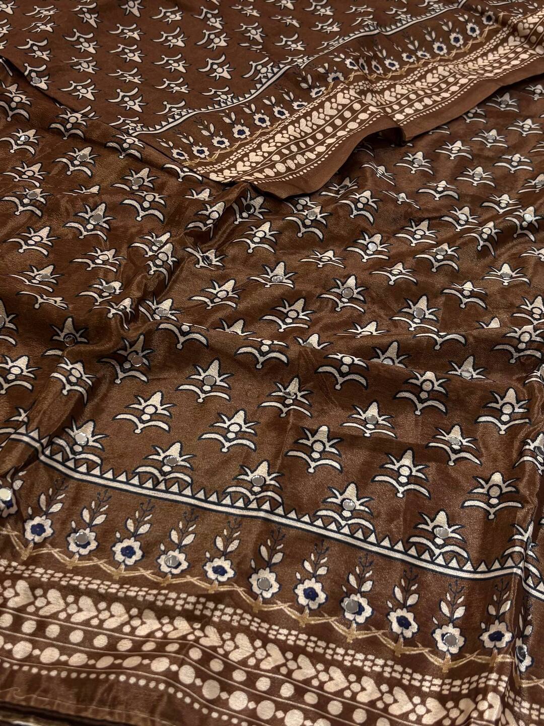 Coffee Brown Chiffon Saree