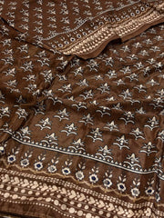 Coffee Brown Chiffon Saree