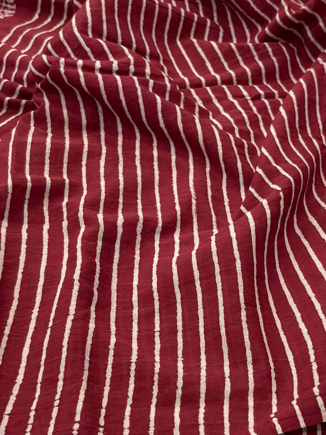 Maroon Printed Soft Cotton Saree