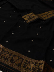 Black Georgette Saree with Mirror Work