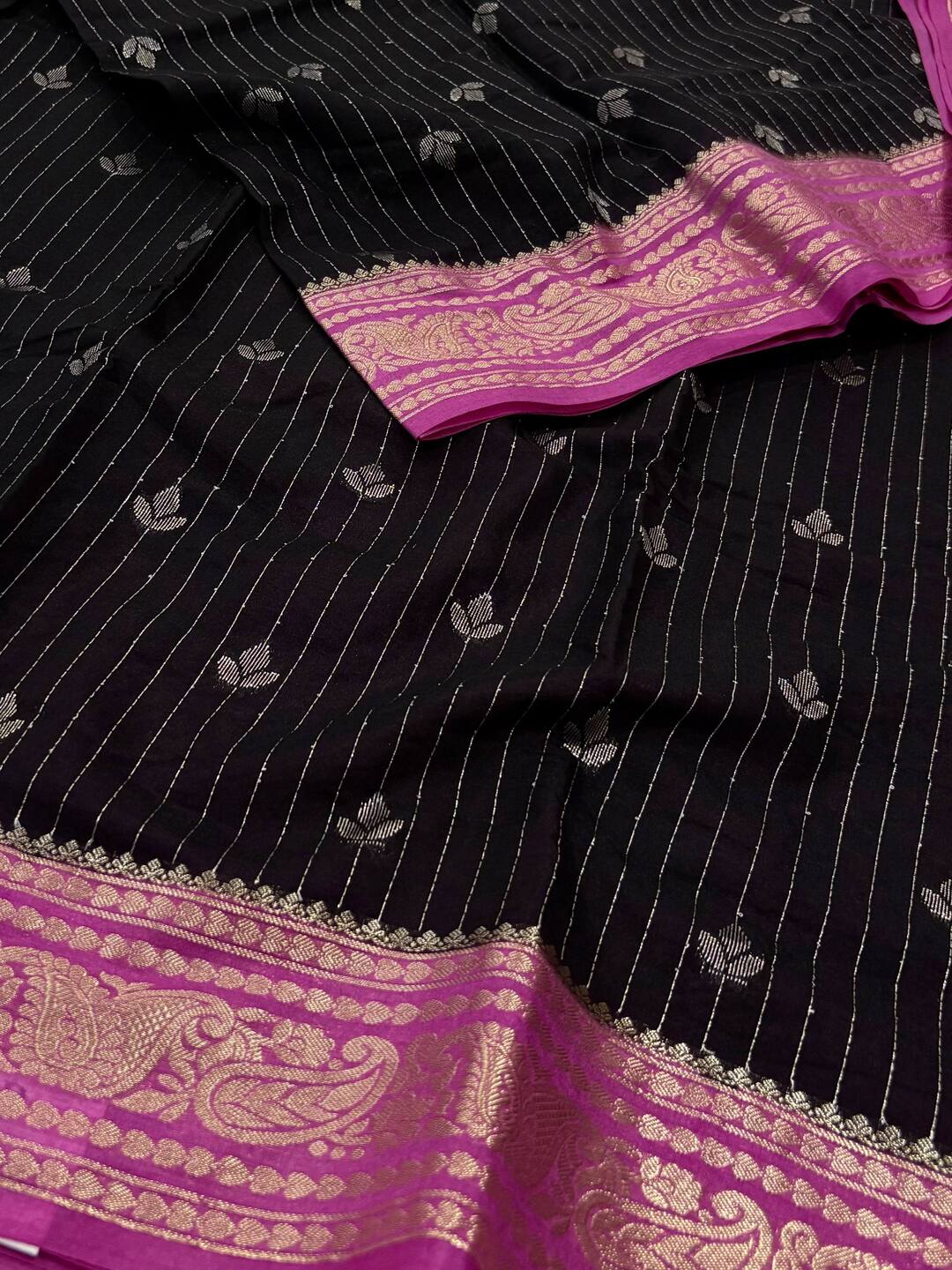 Black Banaras Cotton Silk Saree