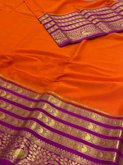 Orange Semi Mysore Silk Saree