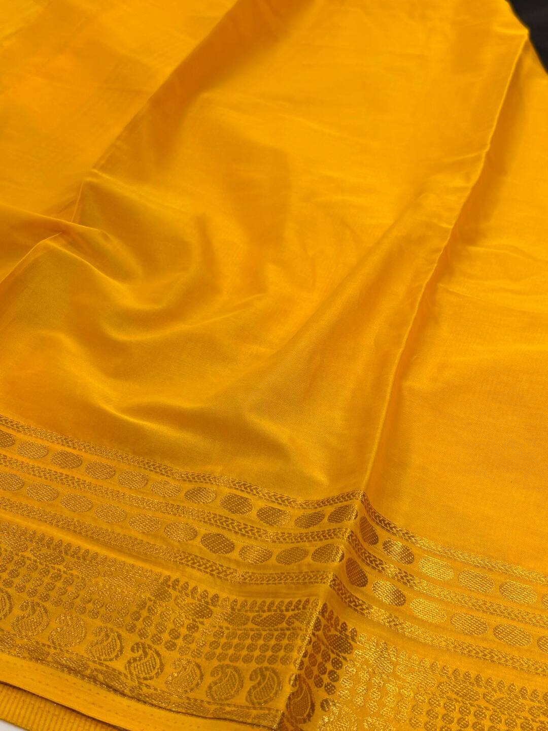 Black Semi Mysore Silk Saree