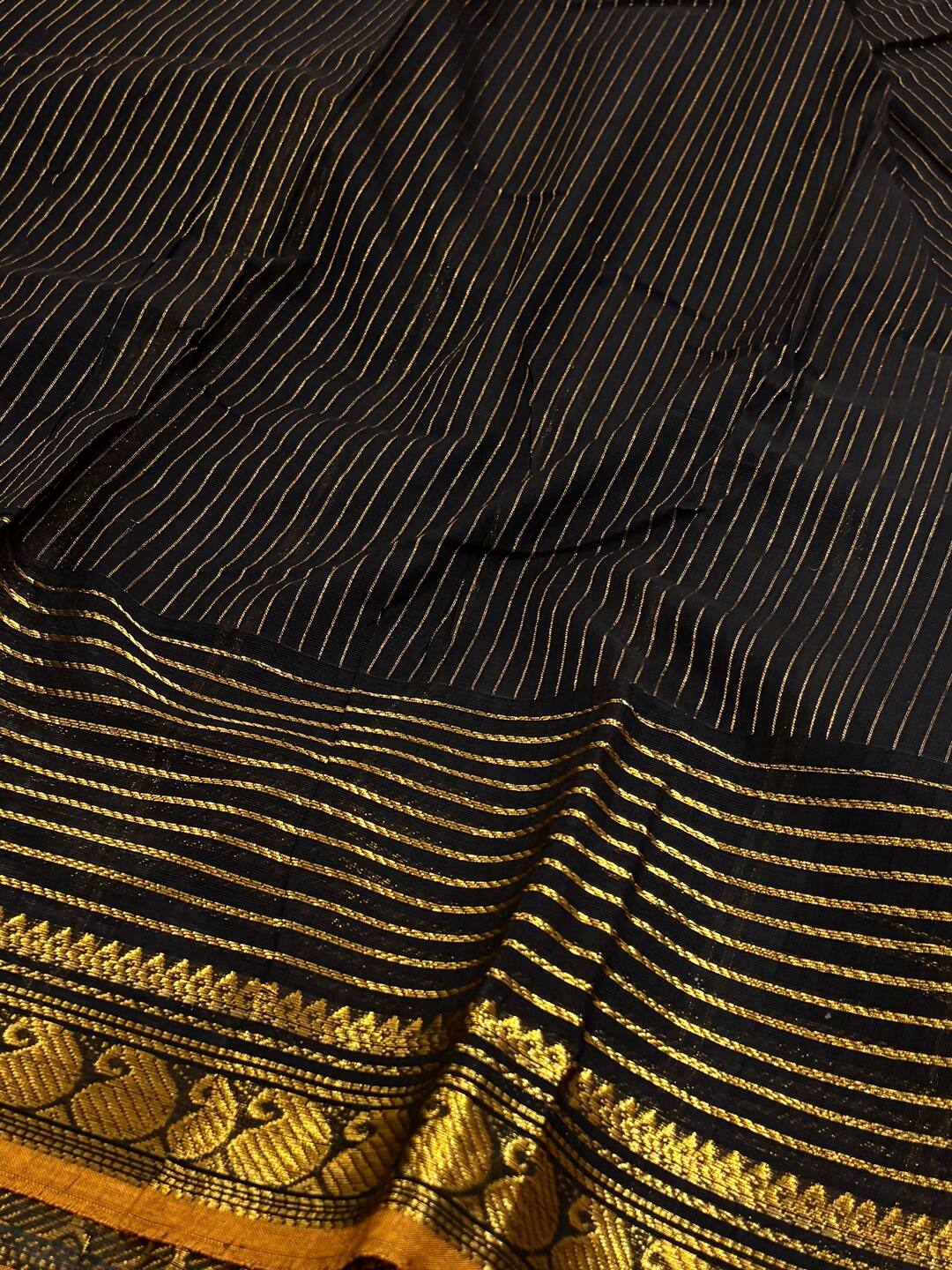 Black Kanchi Cotton Saree