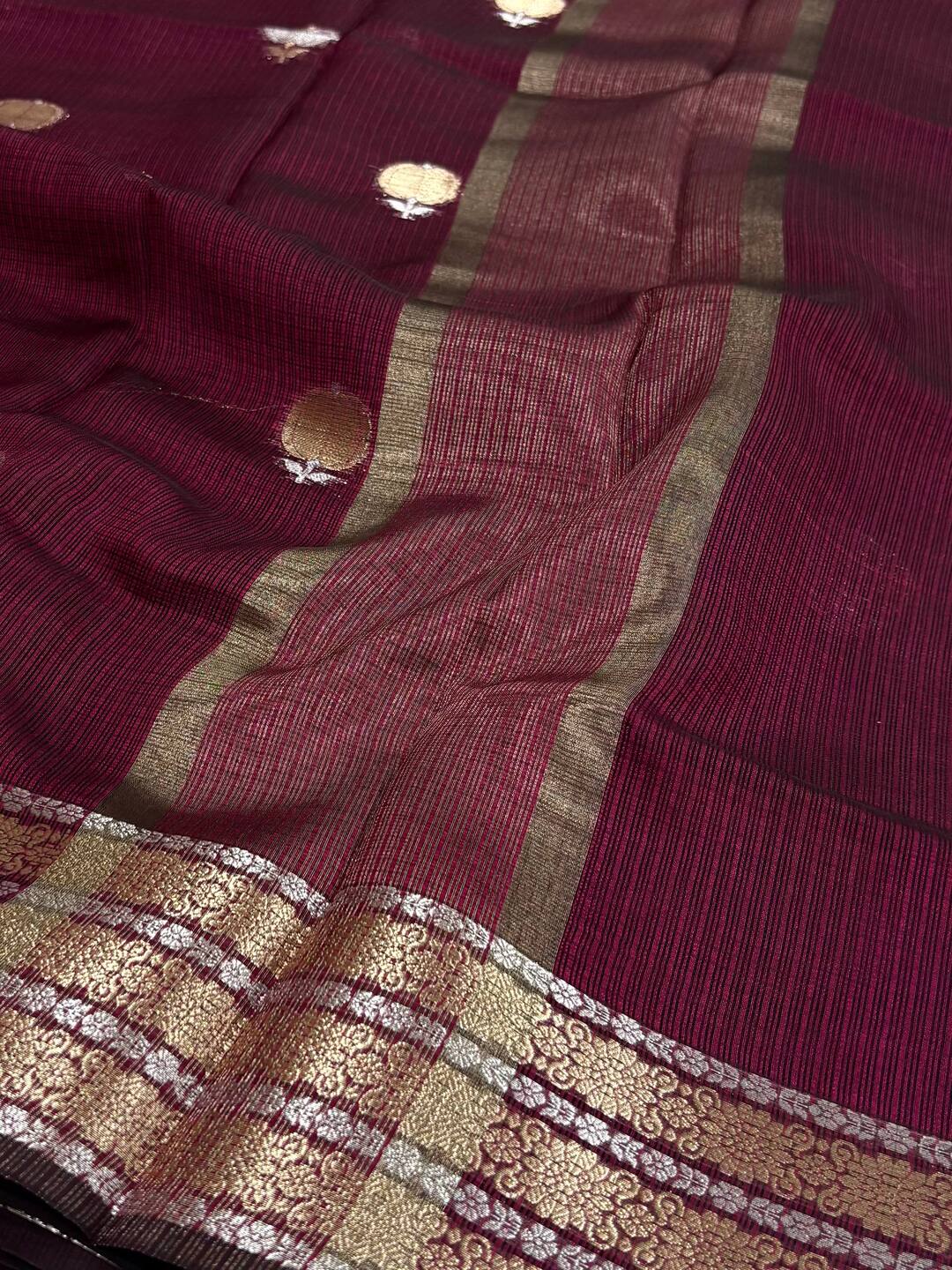 Magenta Purple Soft Cotton Saree