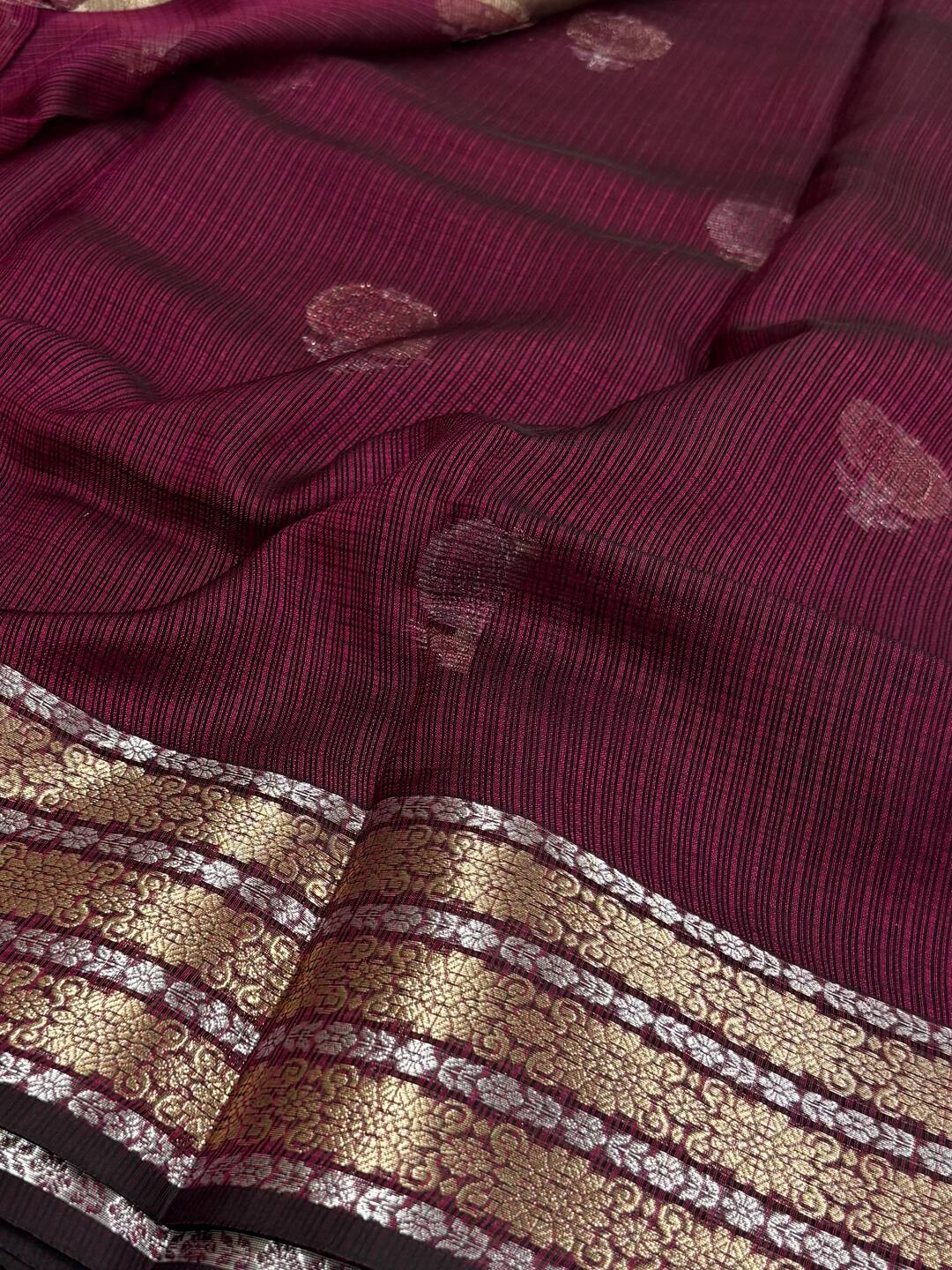 Magenta Purple Soft Cotton Saree