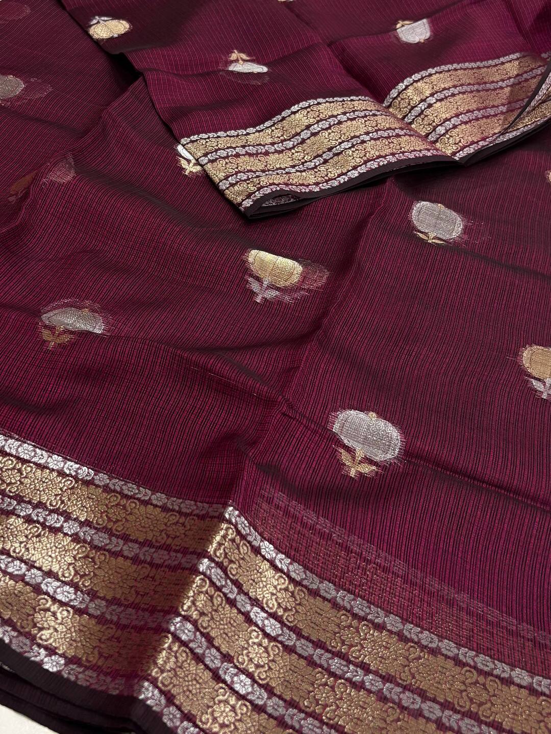 Magenta Purple Soft Cotton Saree