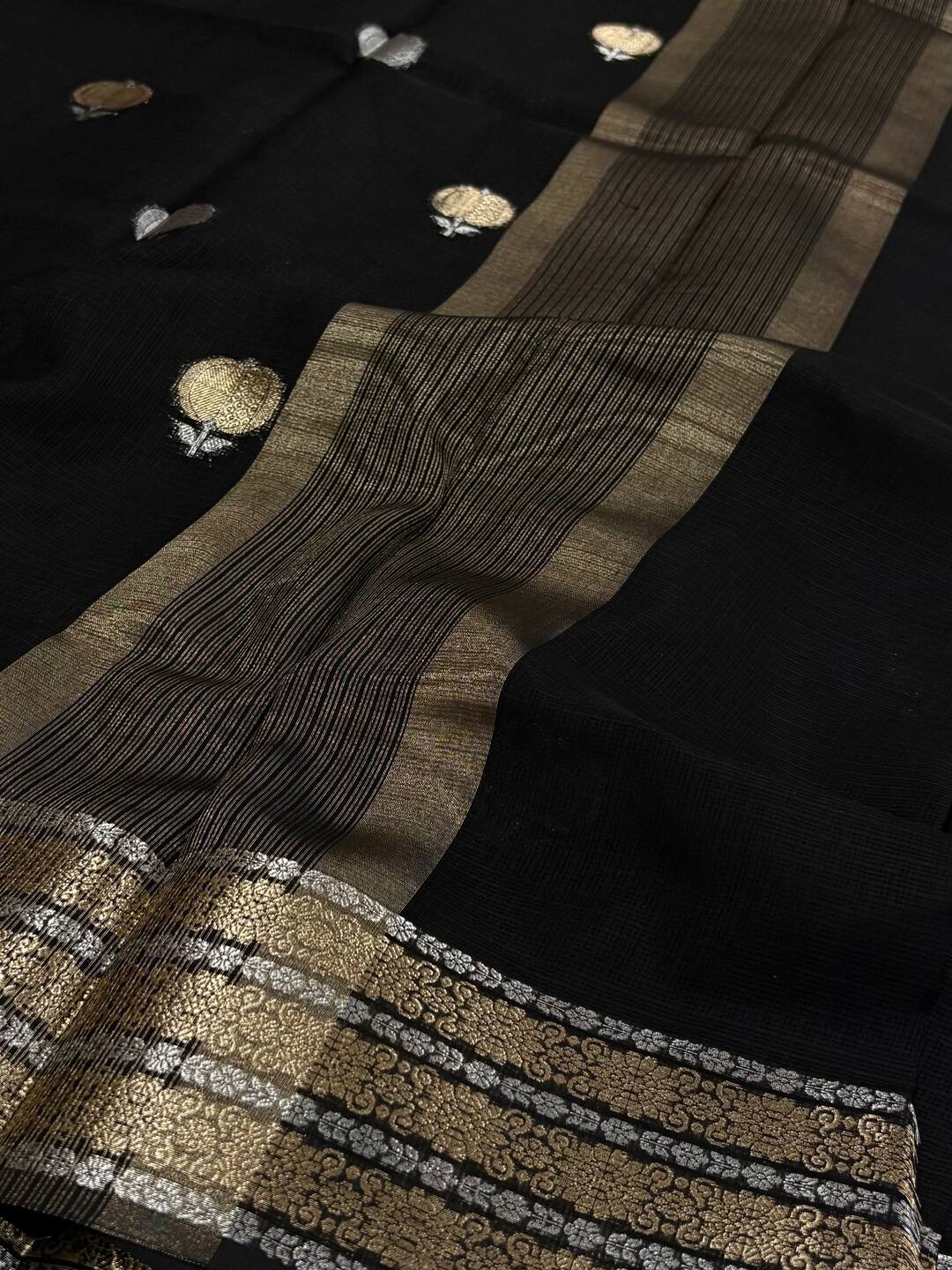 Black Soft Cotton Saree