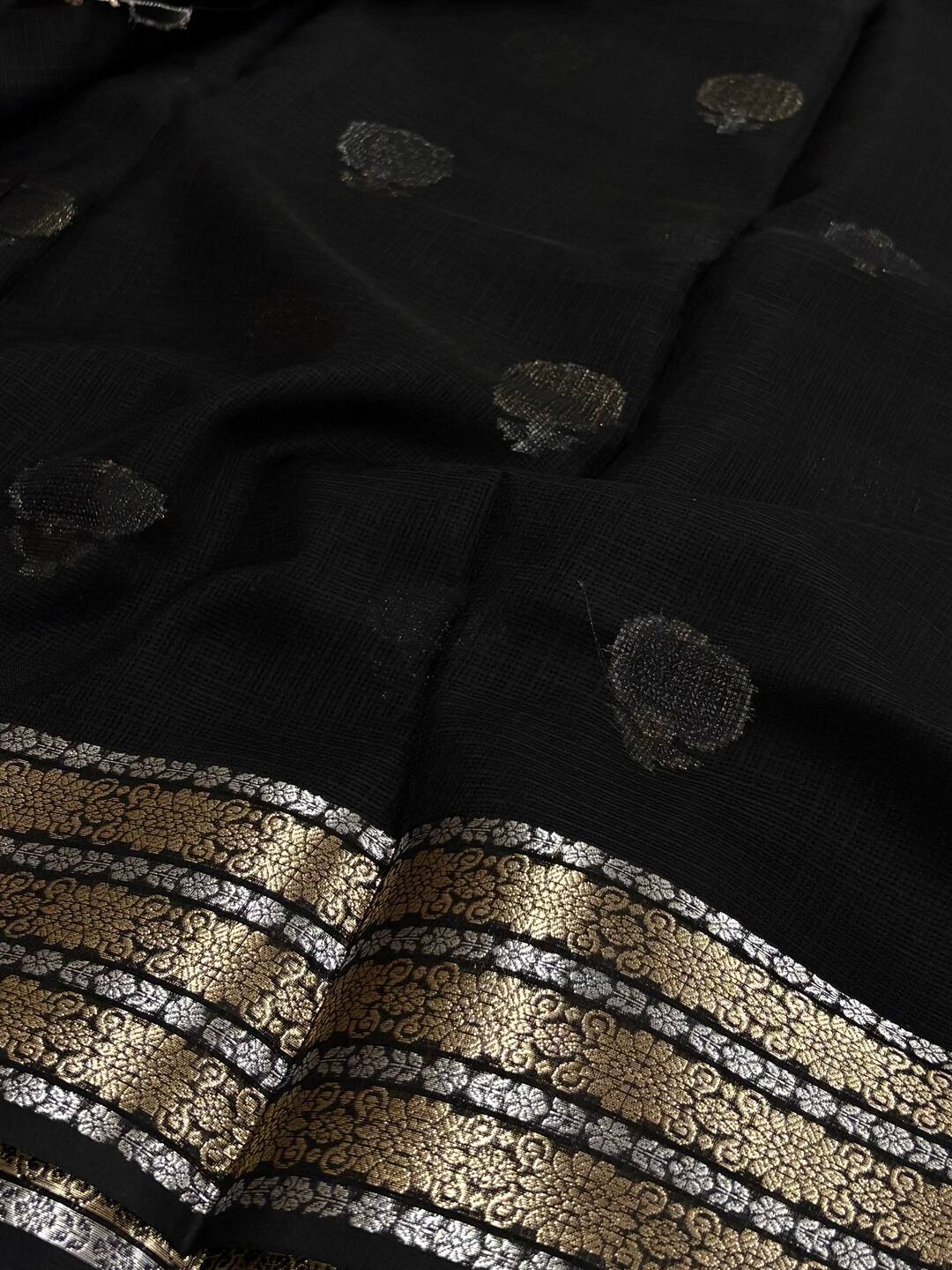 Black Soft Cotton Saree