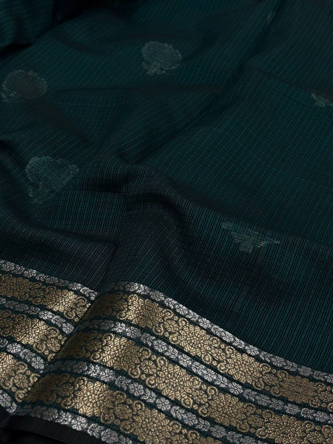 Teal Green Soft Cotton Saree