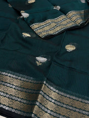 Teal Green Soft Cotton Saree