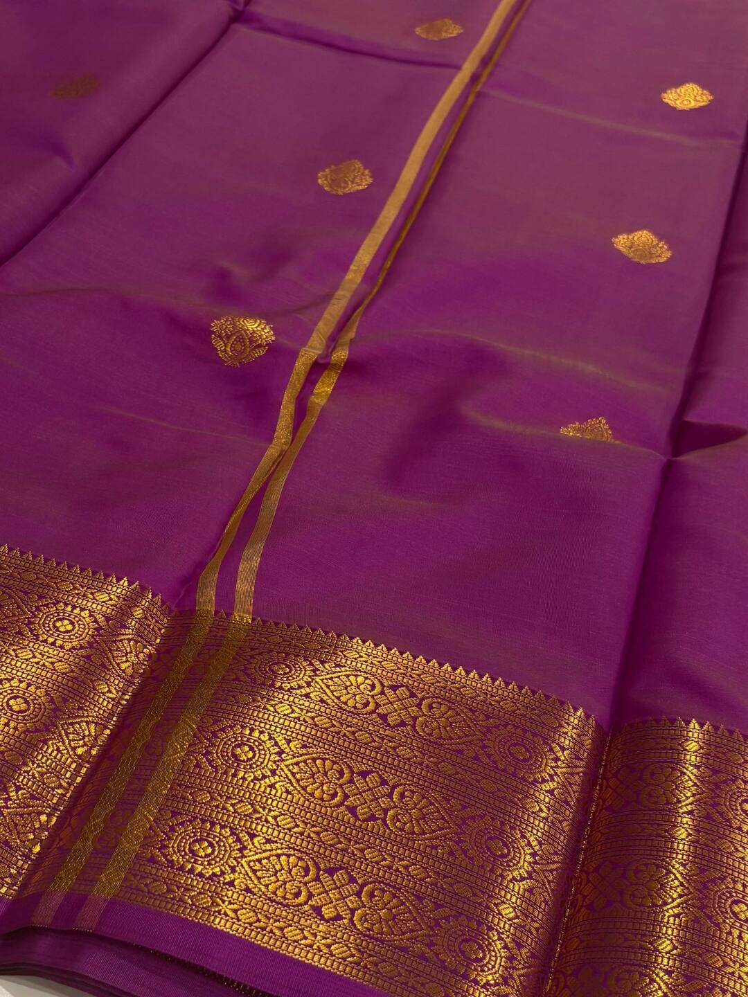 Mauve Pink Cotton Silk Saree
