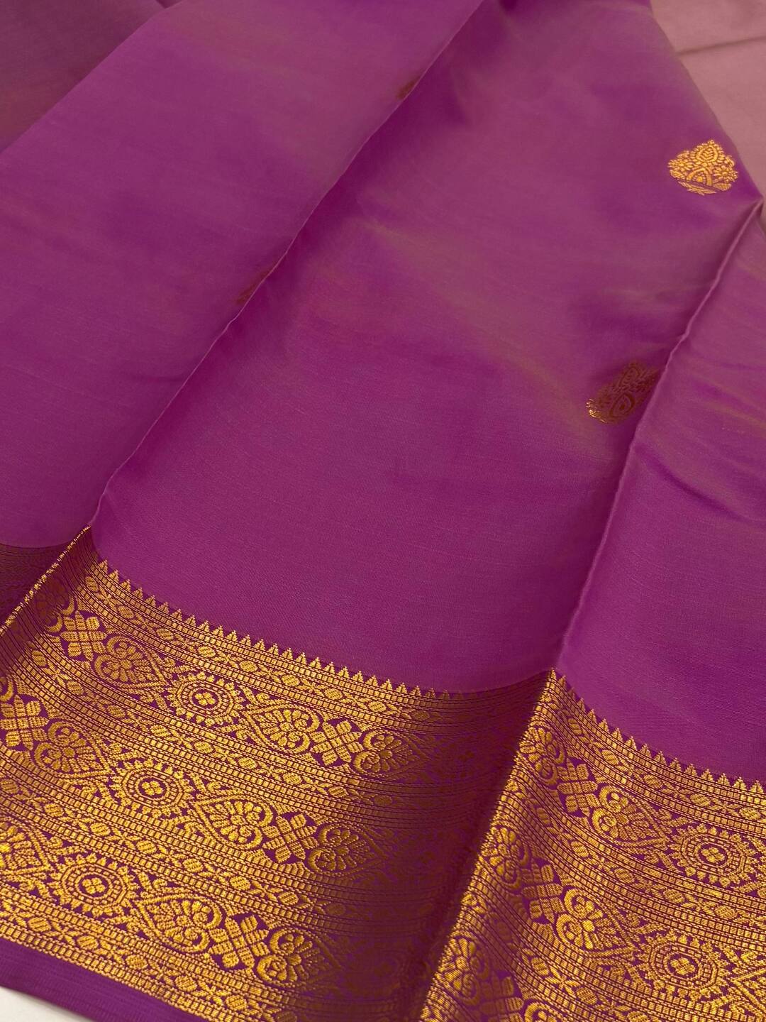 Mauve Pink Cotton Silk Saree