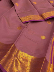 Mauve Pink Cotton Silk Saree