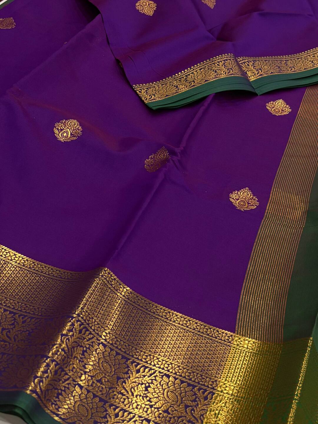 Violet Purple Cotton Silk Saree