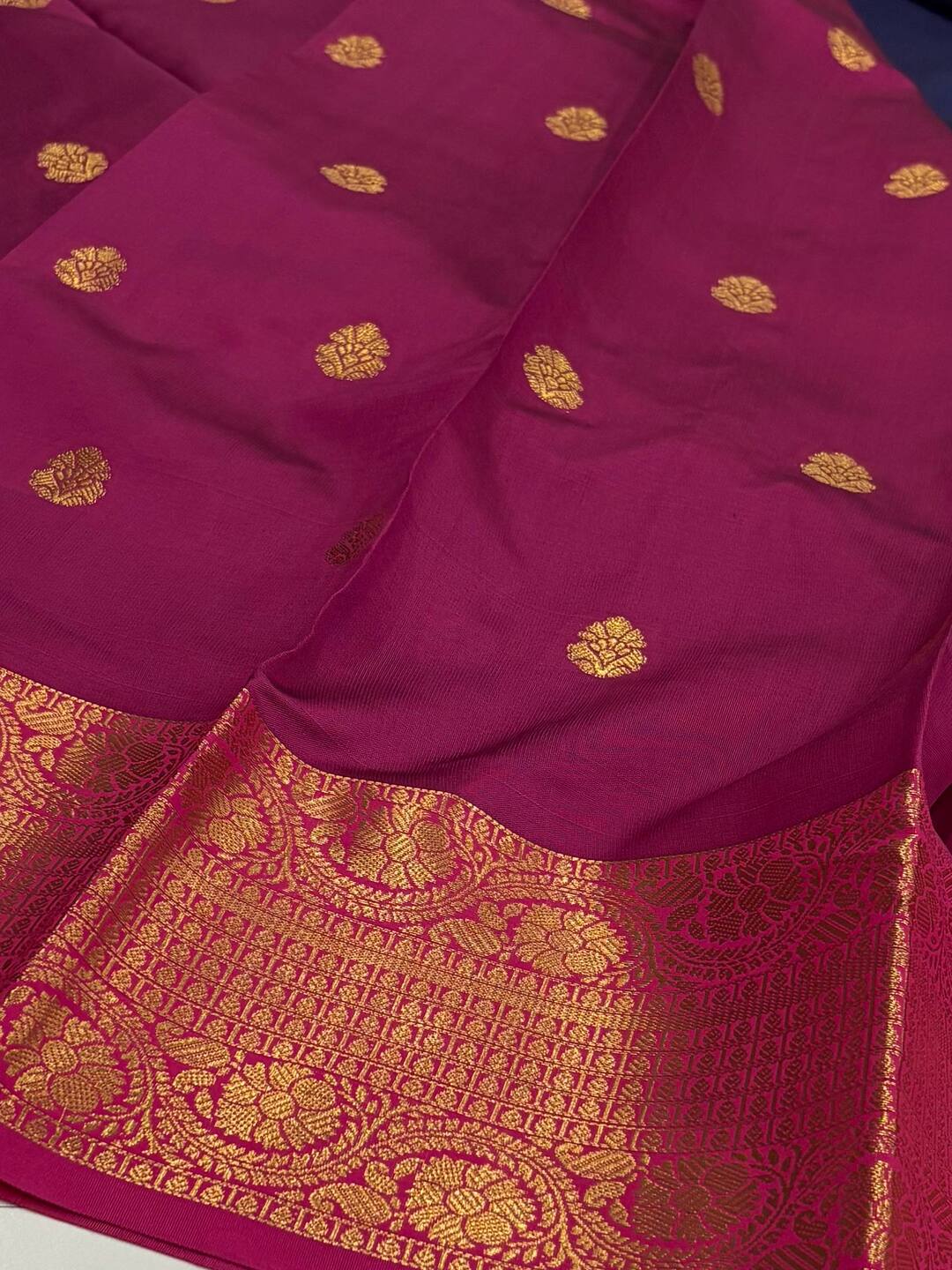 Navy Blue Cotton Silk Saree