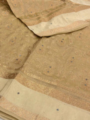 Mint Green Banaras Tissue Cotton Silk Saree