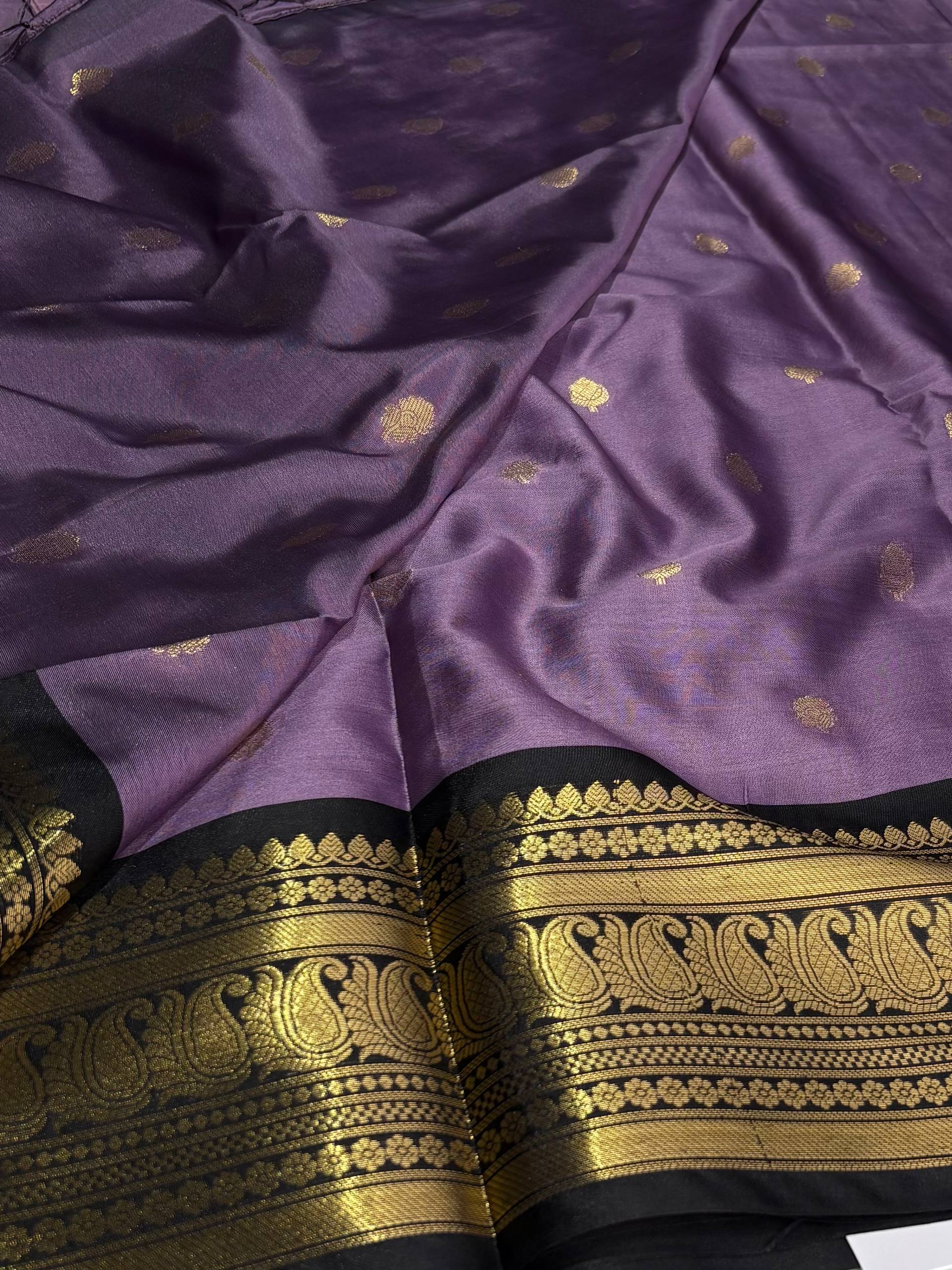 Lavender Purple Cotton Silk Saree