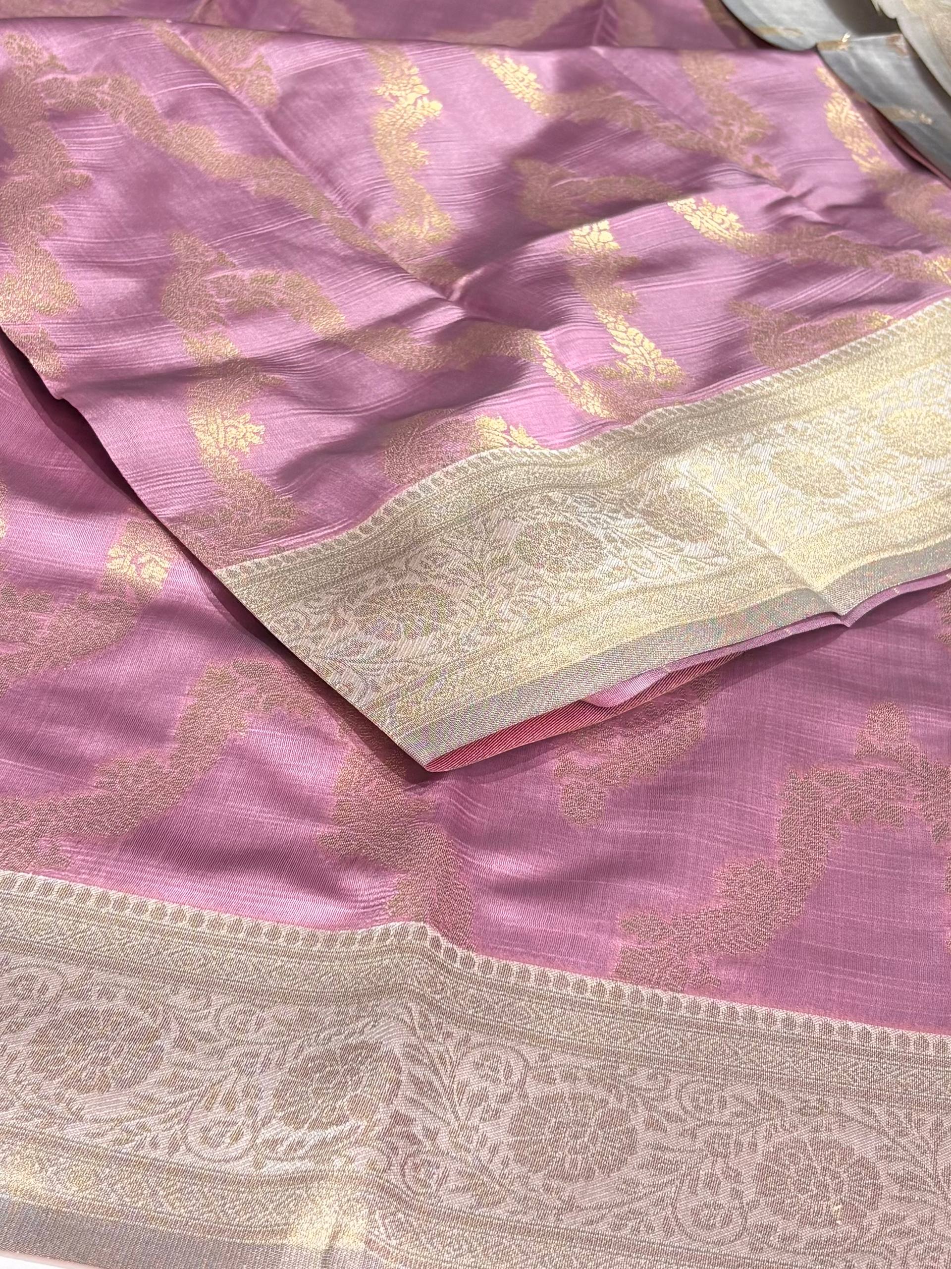 Pastel Pink Cotton Silk Saree