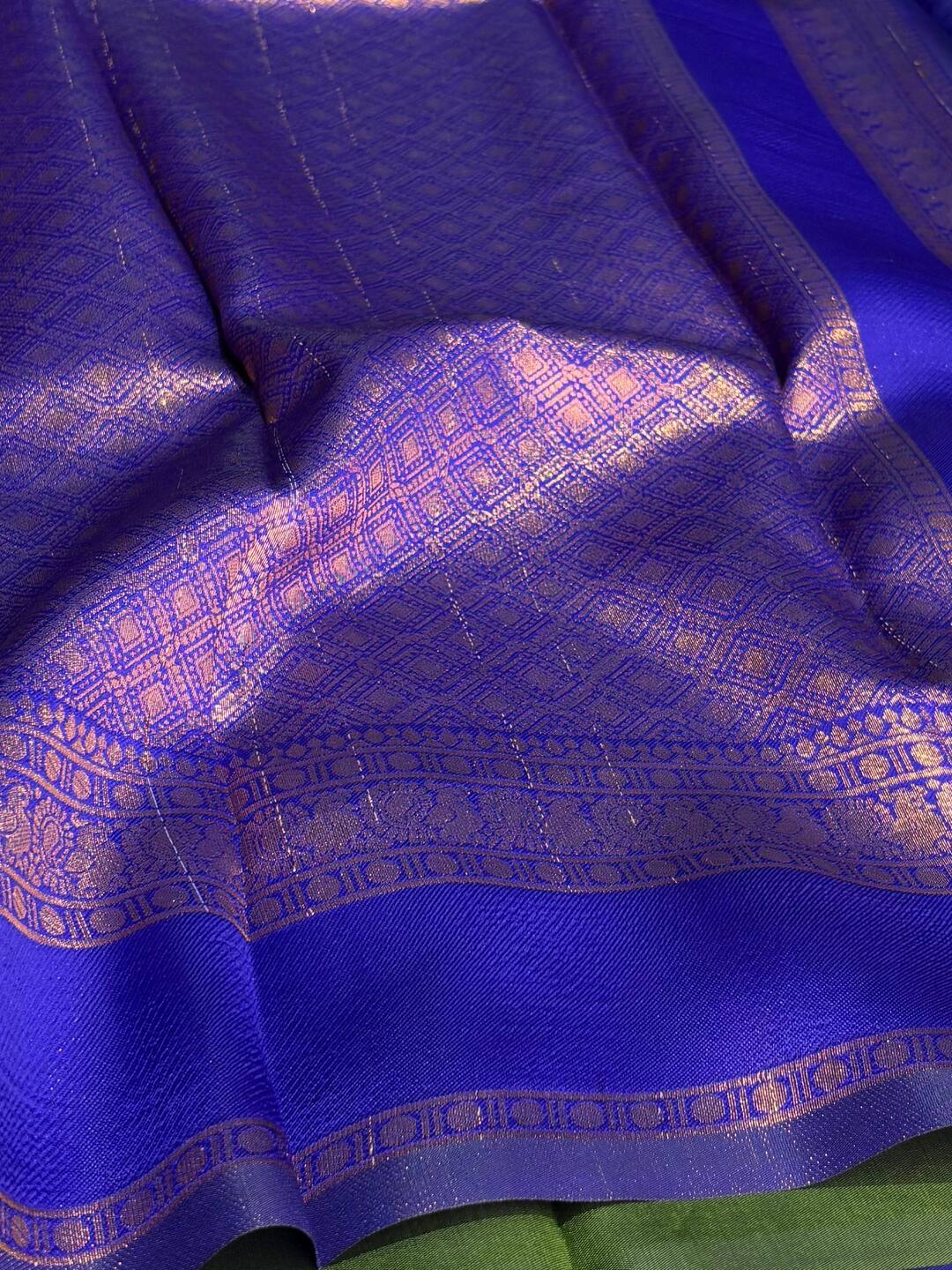 Forest Green Cotton Silk Saree