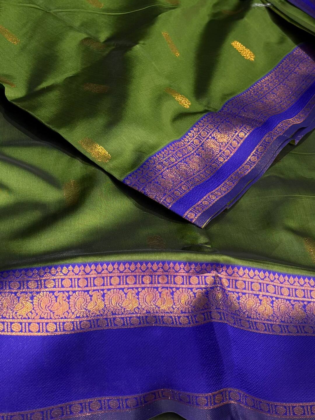 Forest Green Cotton Silk Saree