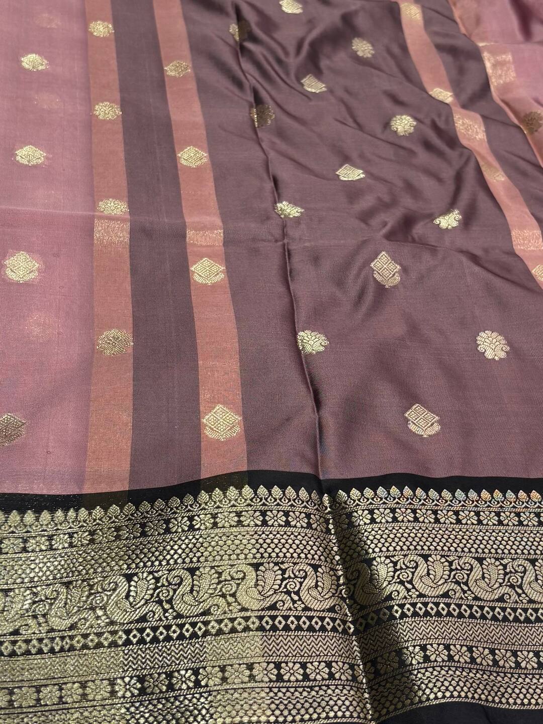 Dusty Pink Banaras Cotton Soft Saree