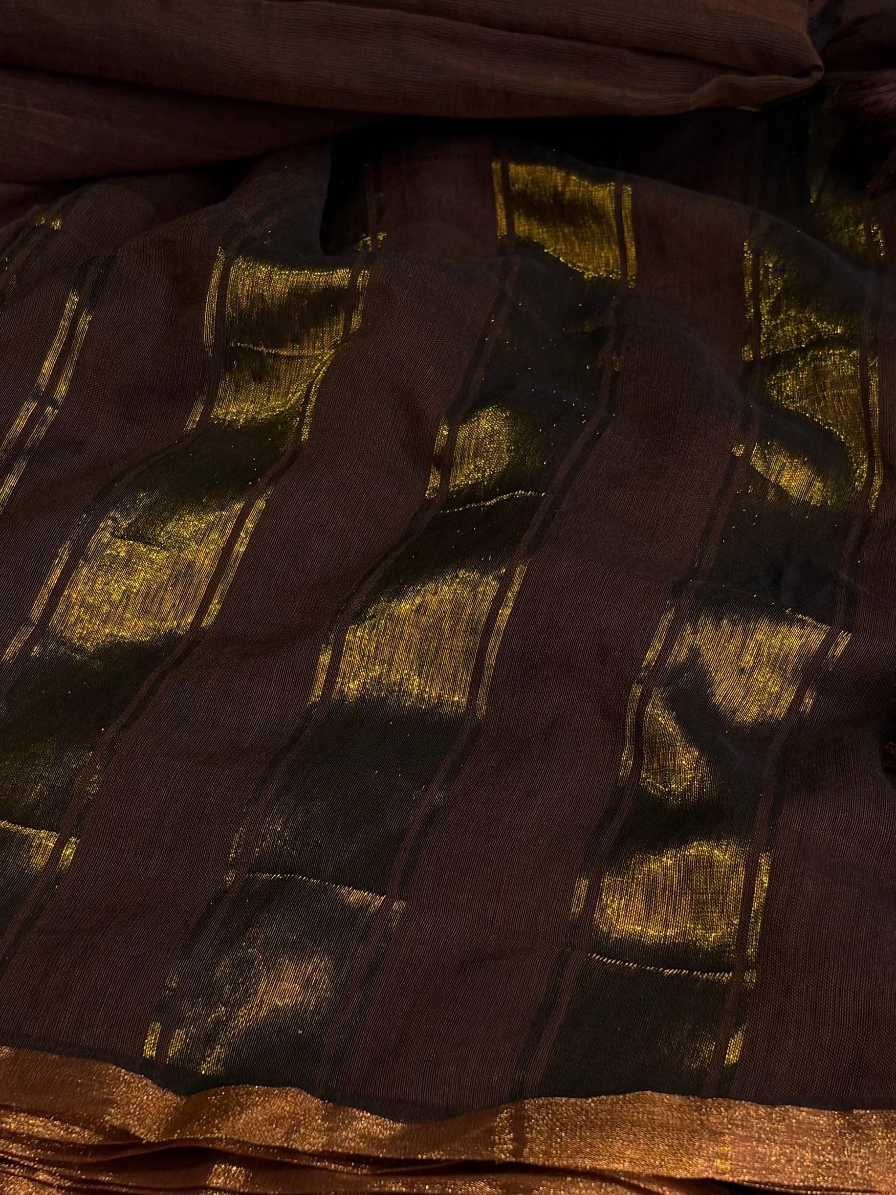 Dark Brown Kadhi Cotton Saree
