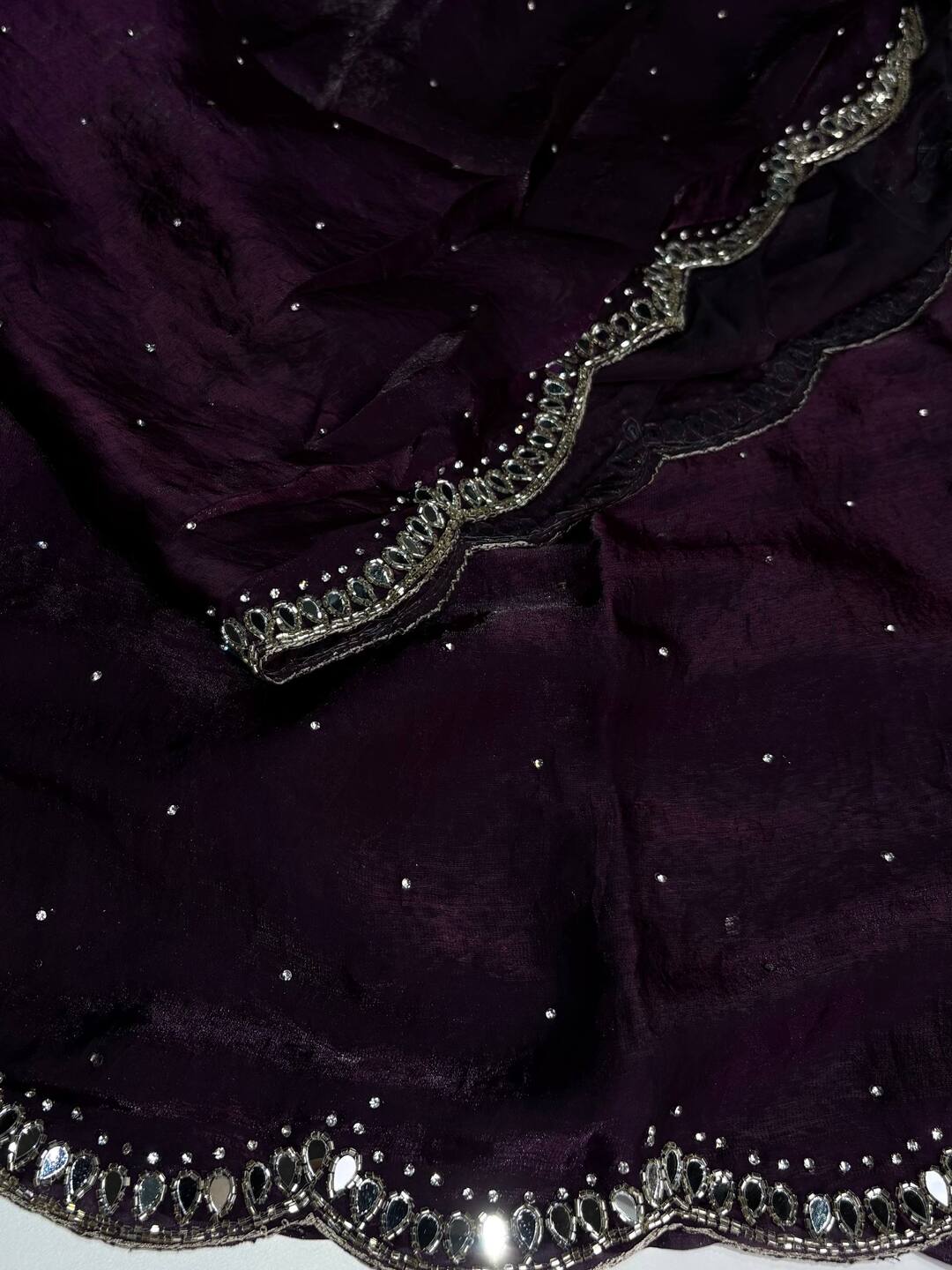 Deep Purple Georgette Silk Saree