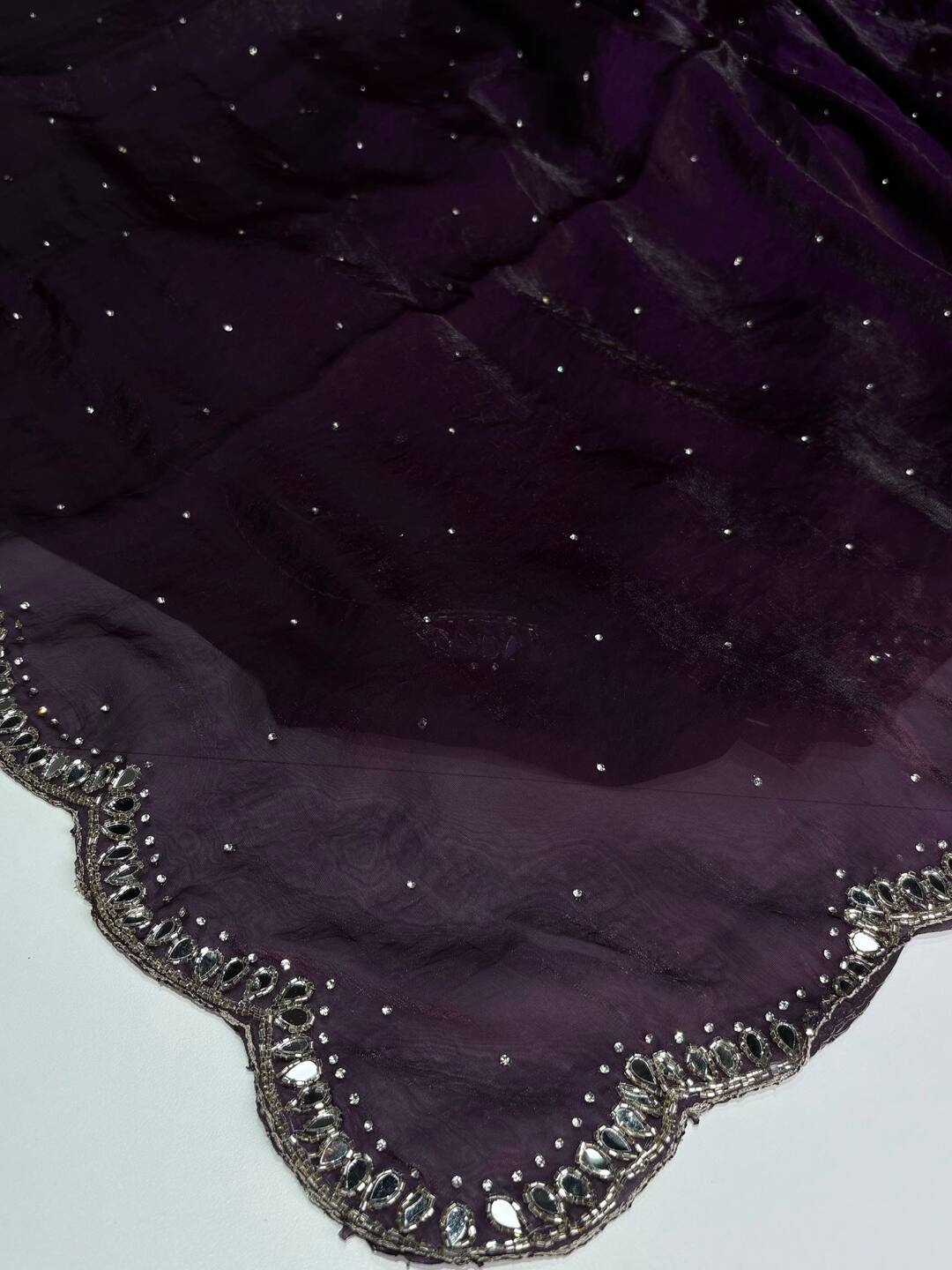 Deep Purple Georgette Silk Saree