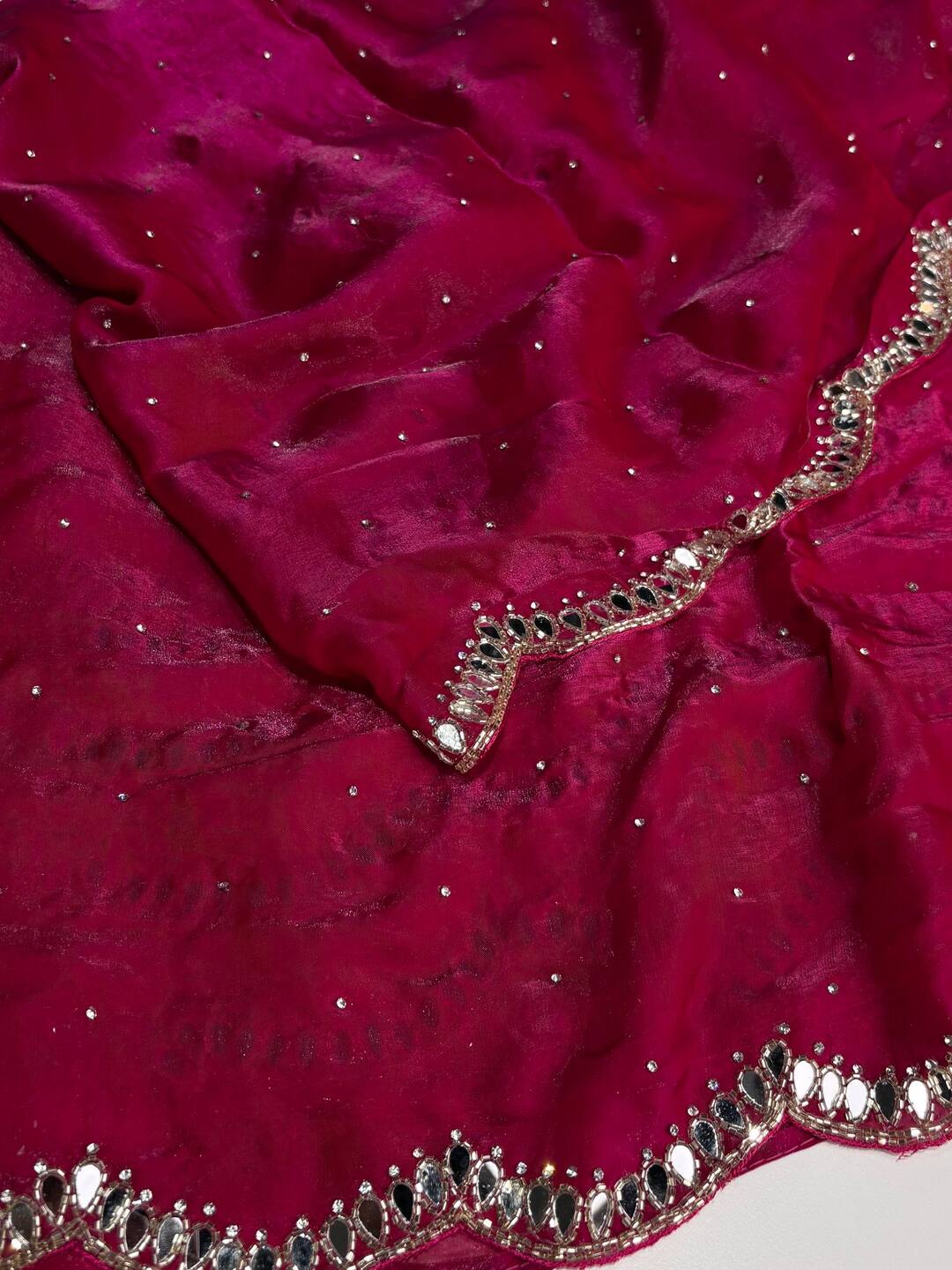 Magenta Pink Georgette Silk Saree